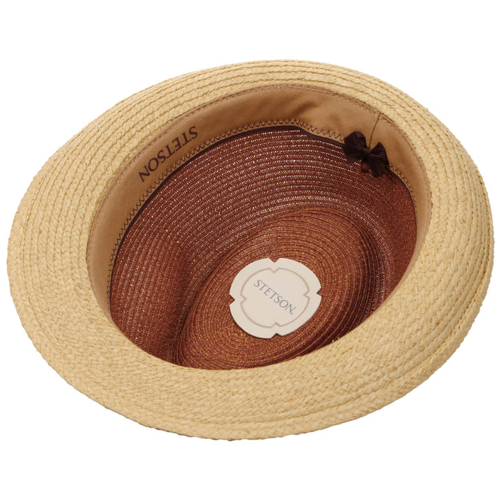 Stetson Twotone Toyo Trilby Raffia Hat Natural/Red