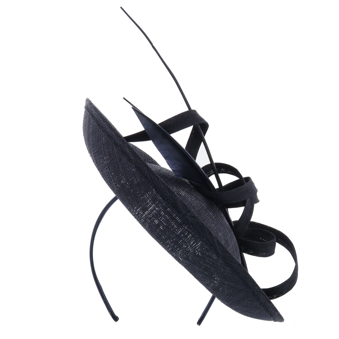 Navy Medium Disc Headband Fascinator 'Ursula'
