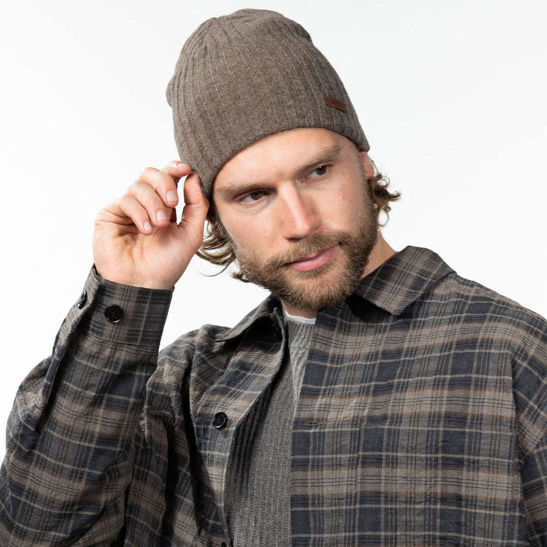 Barts Haakon Wool Beanie Hat - Heather Brown