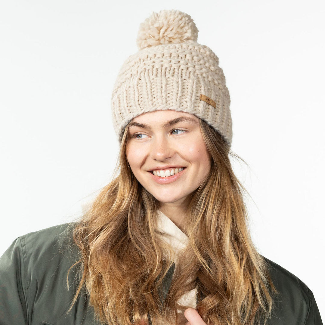 Barts Jasmin Pom Bobble Hat - Beige