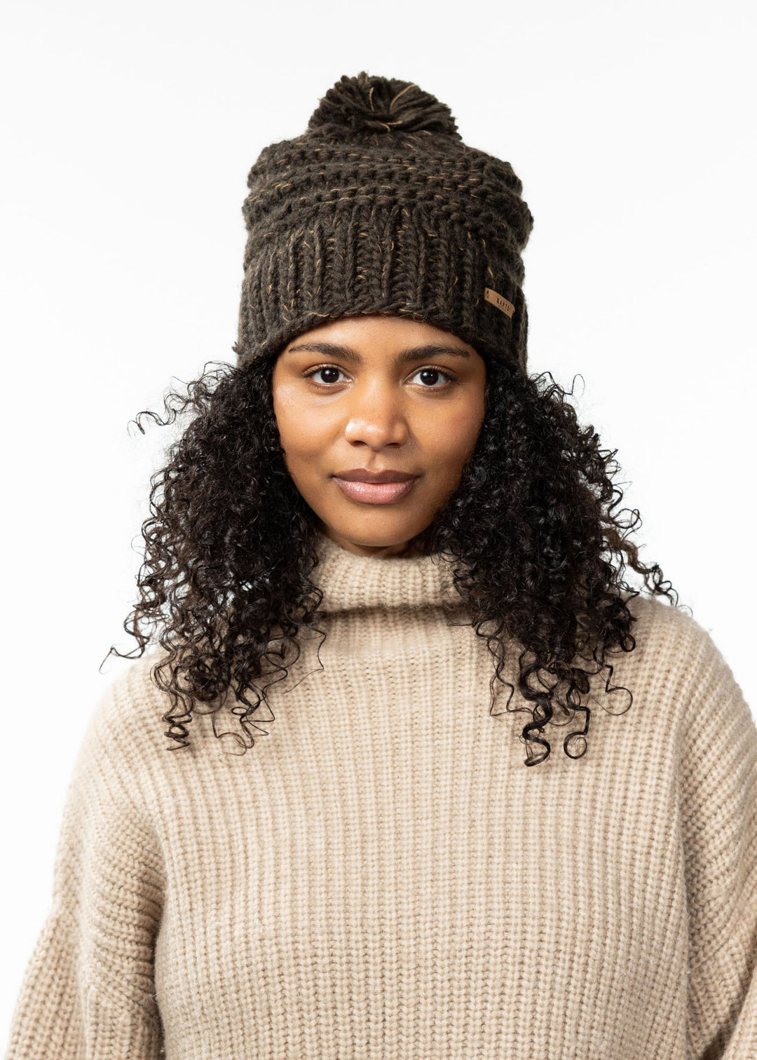 Barts Jasmin Pom Bobble Hat - Dark Brown
