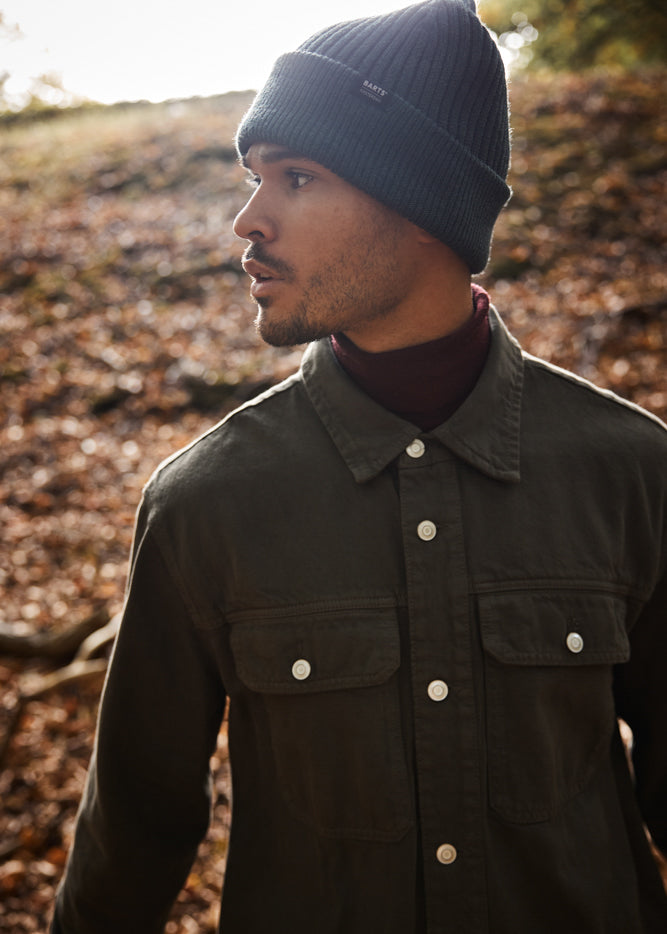 Barts Nieck Ribbed Beanie Hat - Navy