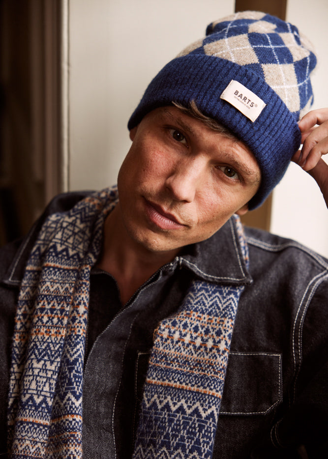 Barts Seumar Diamond Beanie Hat - Navy