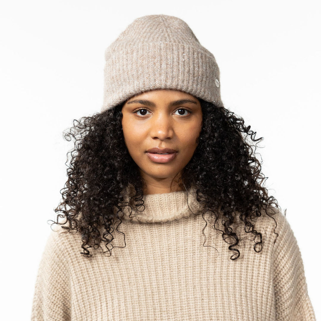 Barts Glitsch Turn Up Beanie Hat - Pale Green