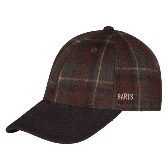 Barts Inneys Check Baseball Cap in Dark Brown