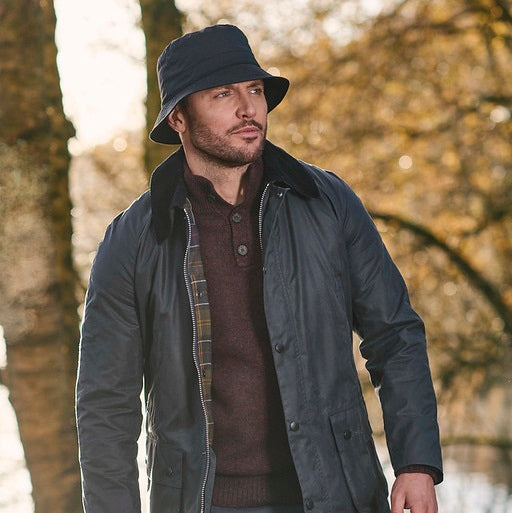 Failsworth Waxed Cotton Bucket Hat Black