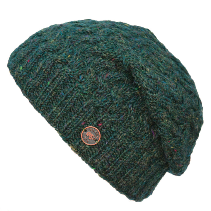 Weave Slouch Beanie - Green