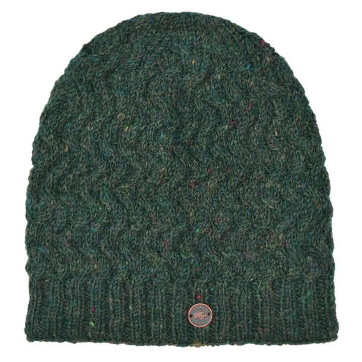 Weave Slouch Beanie - Green