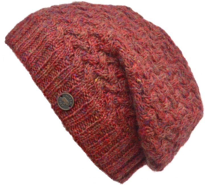 Weave Slouch Beanie - Rust