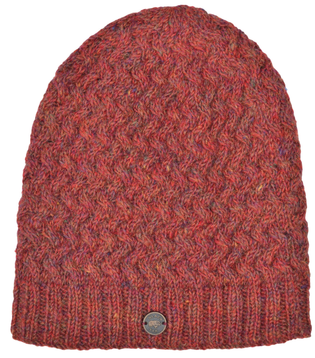 Weave Slouch Beanie - Rust