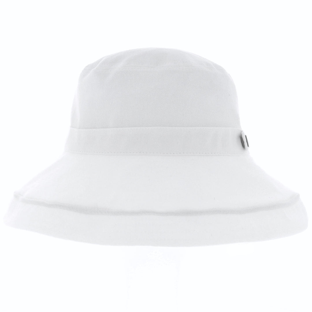 Women's Cotton Wide Brim Sun Hat in White