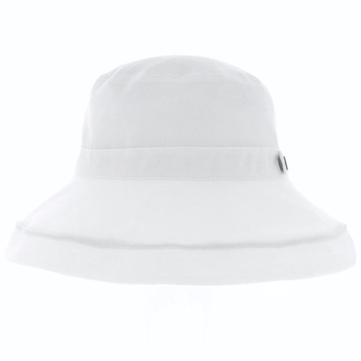 Women's Cotton Wide Brim Sun Hat in White