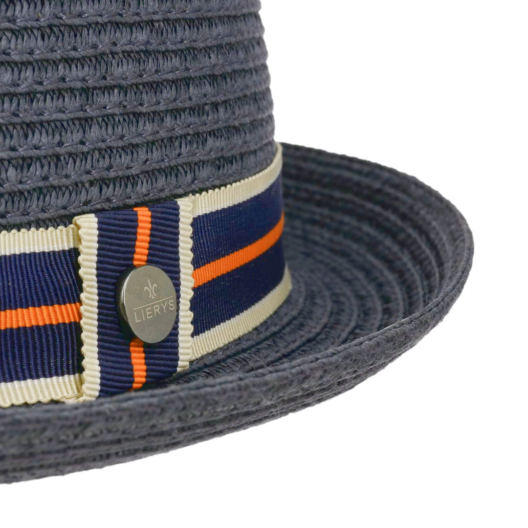 Lierys Toyo Straw Summer Trilby Hat Blue