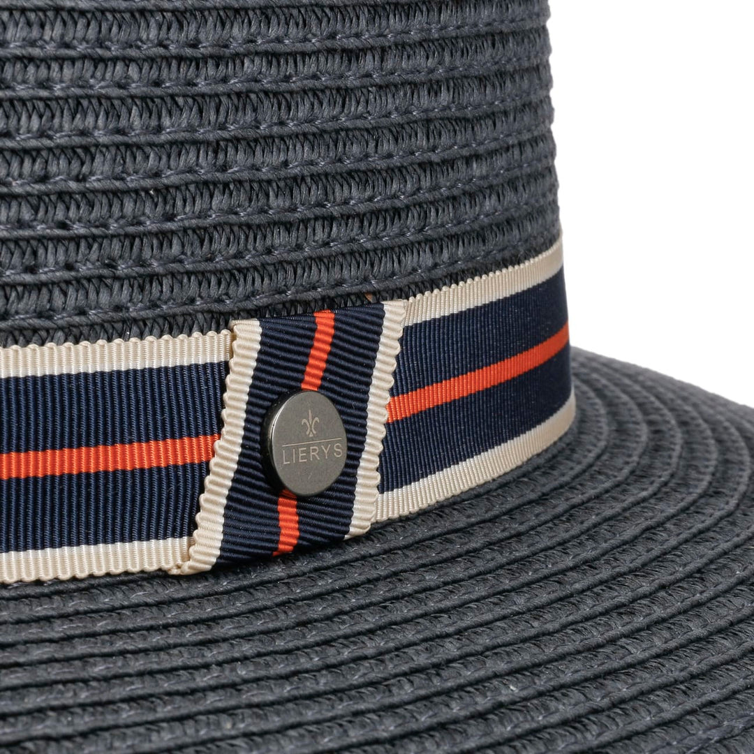 Lierys Toyo Straw Traveller Summer Fedora Hat Blue