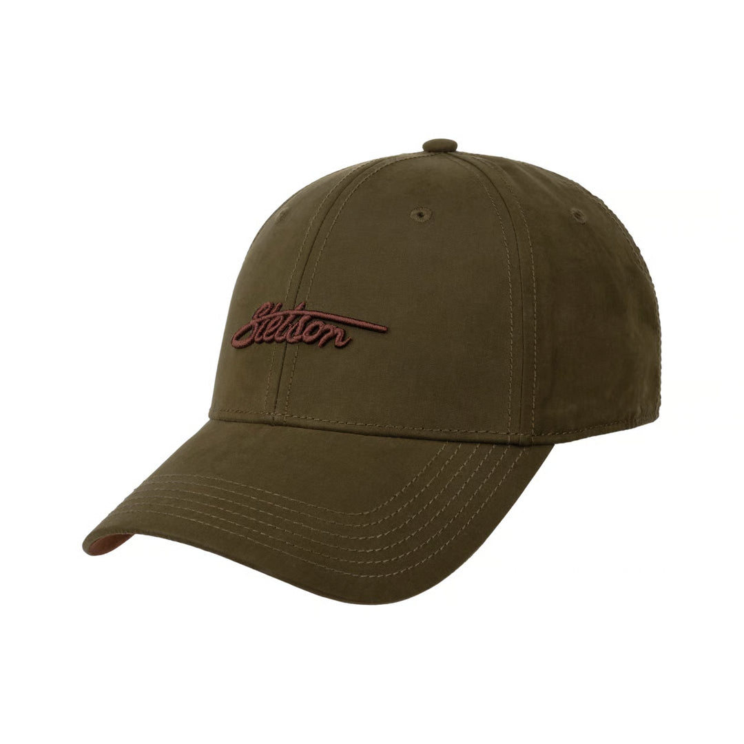 Stetson Waxed Cotton WR Baseball Cap in Olive