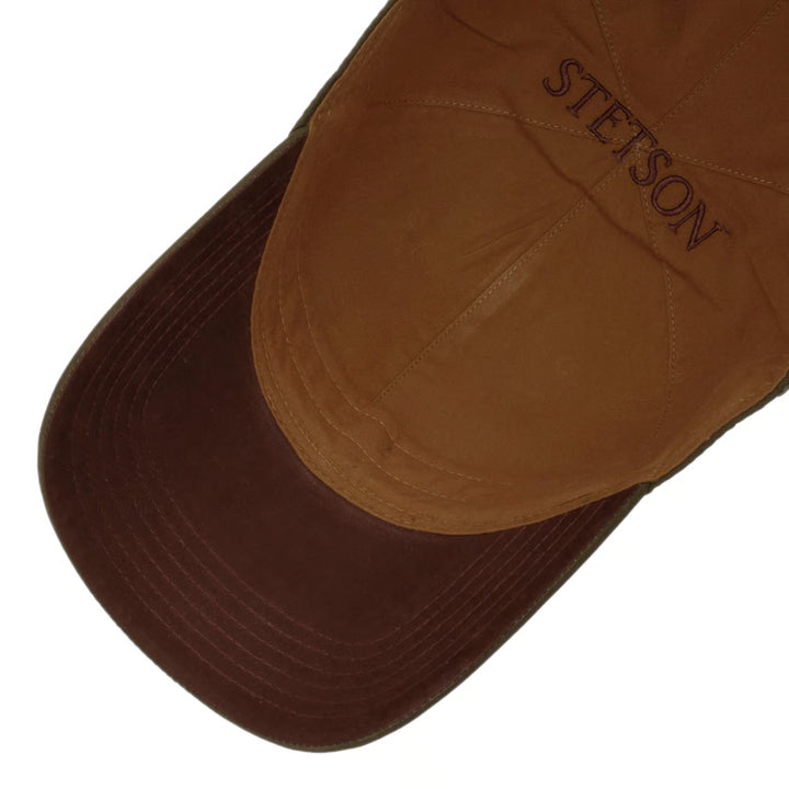 Stetson Waxed Cotton WR Baseball Cap in Olive