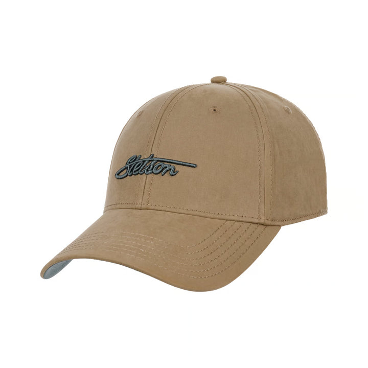Stetson Textured Cotton Baseball Cap in Dark Beige