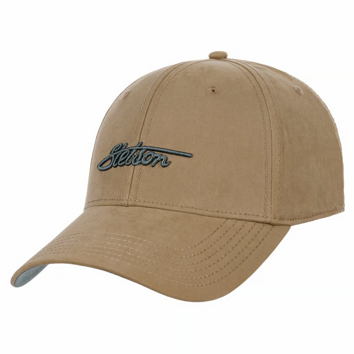 Stetson Textured Cotton Baseball Cap in Dark Beige