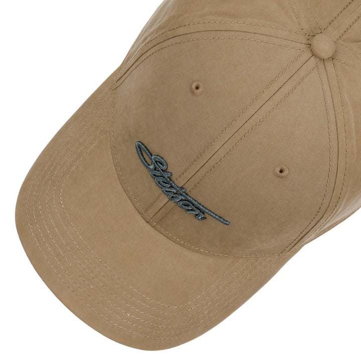 Stetson Textured Cotton Baseball Cap in Dark Beige