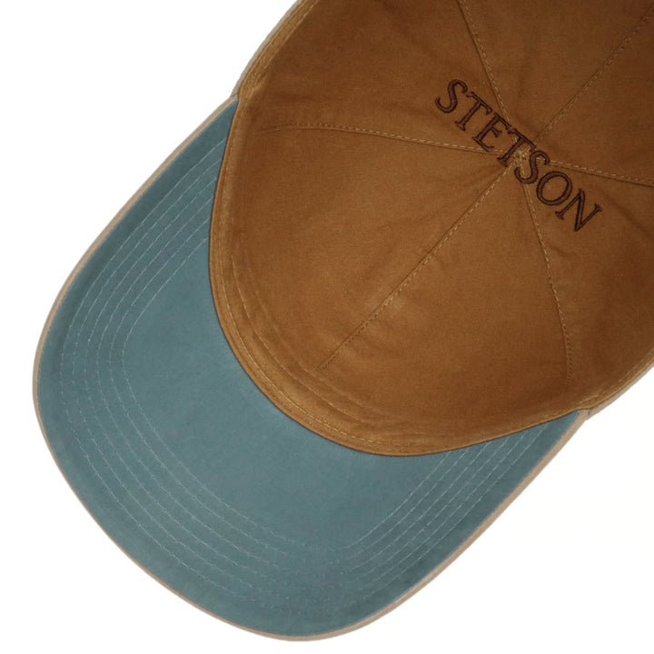Stetson Textured Cotton Baseball Cap in Dark Beige