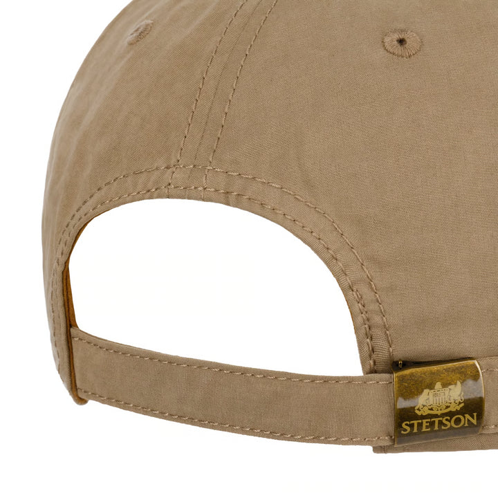 Stetson Textured Cotton Baseball Cap in Dark Beige