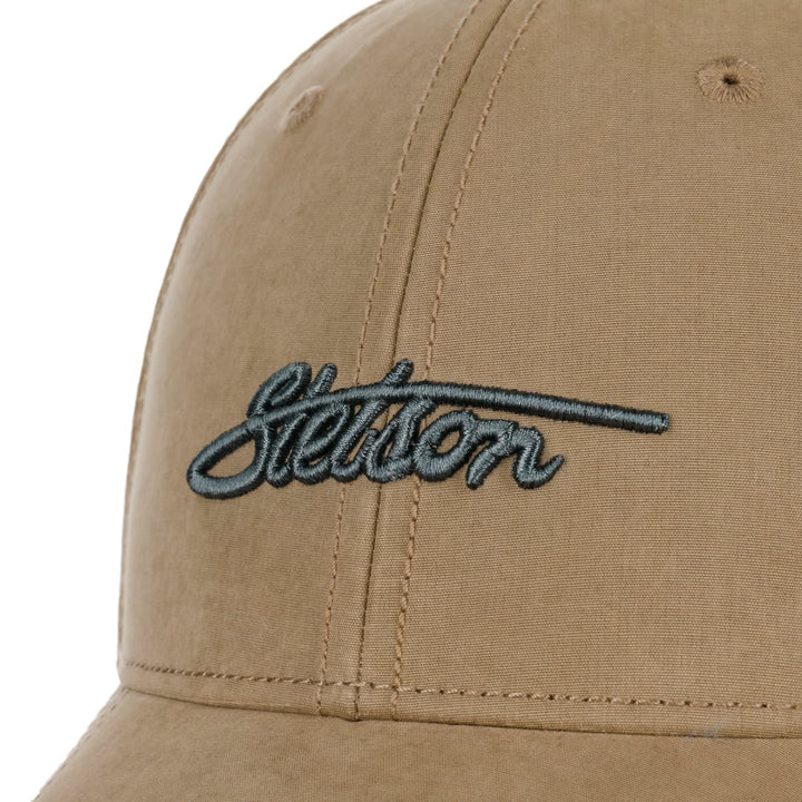 Stetson Textured Cotton Baseball Cap in Dark Beige