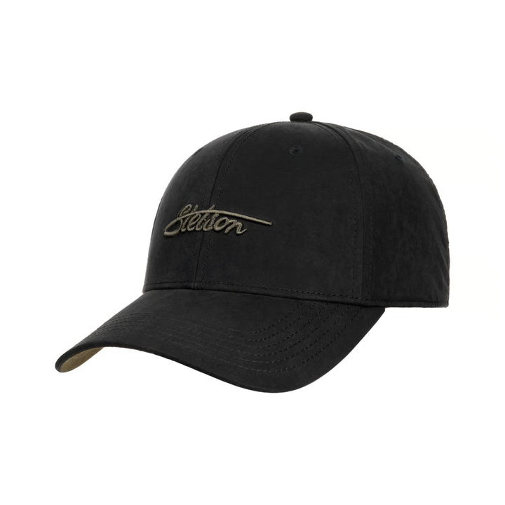 Stetson Waxed Cotton WR Baseball Cap in Black