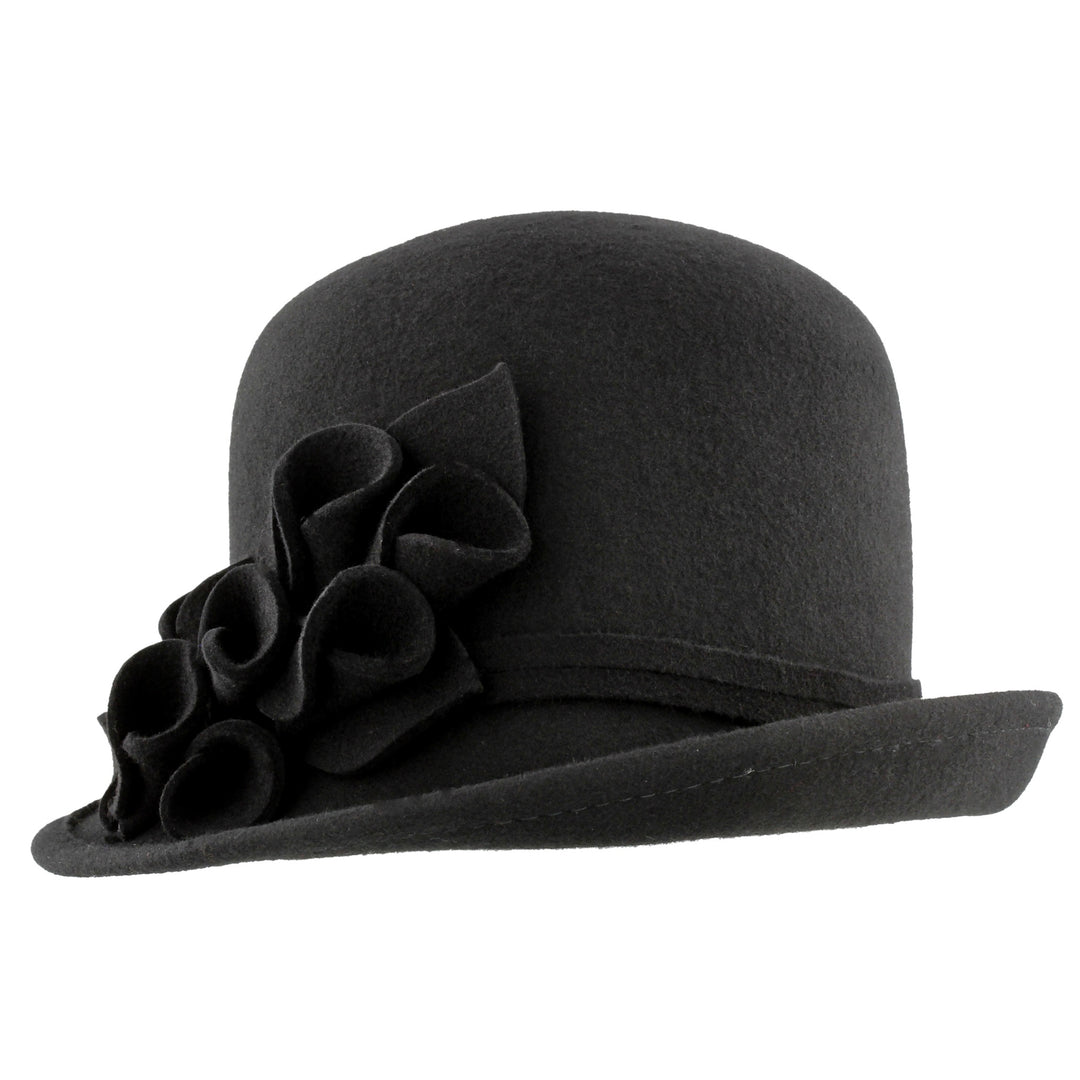 Women's Wool Cloche in Black