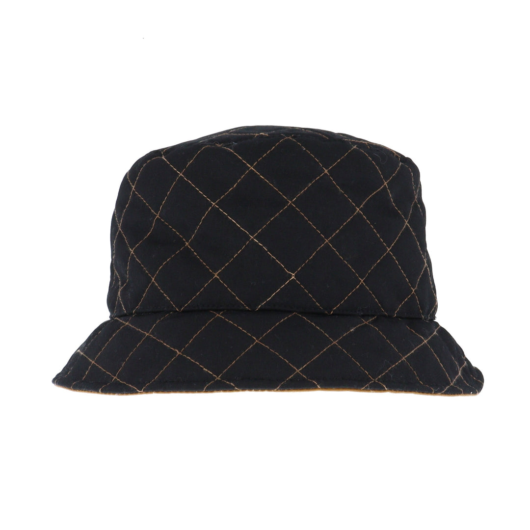 Whiteley Ladies Waxed Bucket Hat In Black Tan