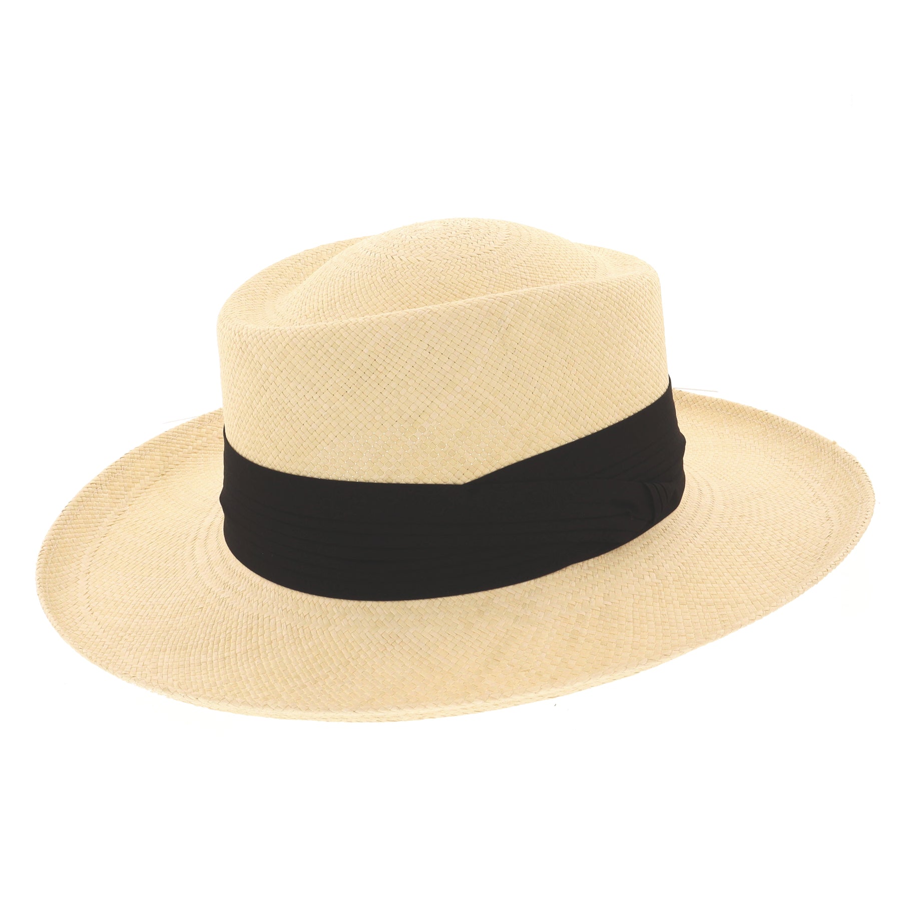 Gambler Panama Hat With Black Band – The Hat Company