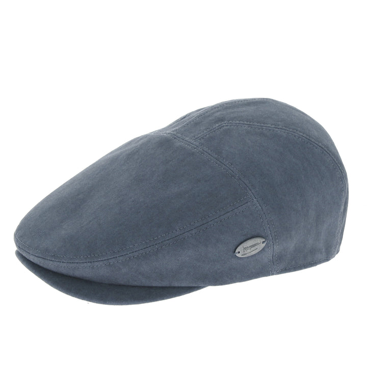 Whiteley Cotton Tourer Flat Cap in Steel