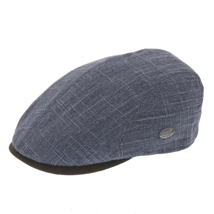 Whiteley Linen Fleck Flat Cap in Denim