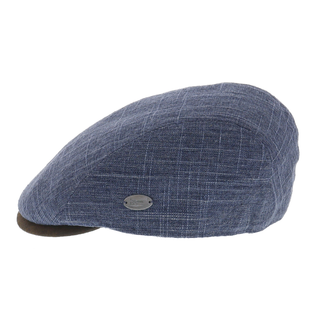 Whiteley Linen Fleck Flat Cap in Denim