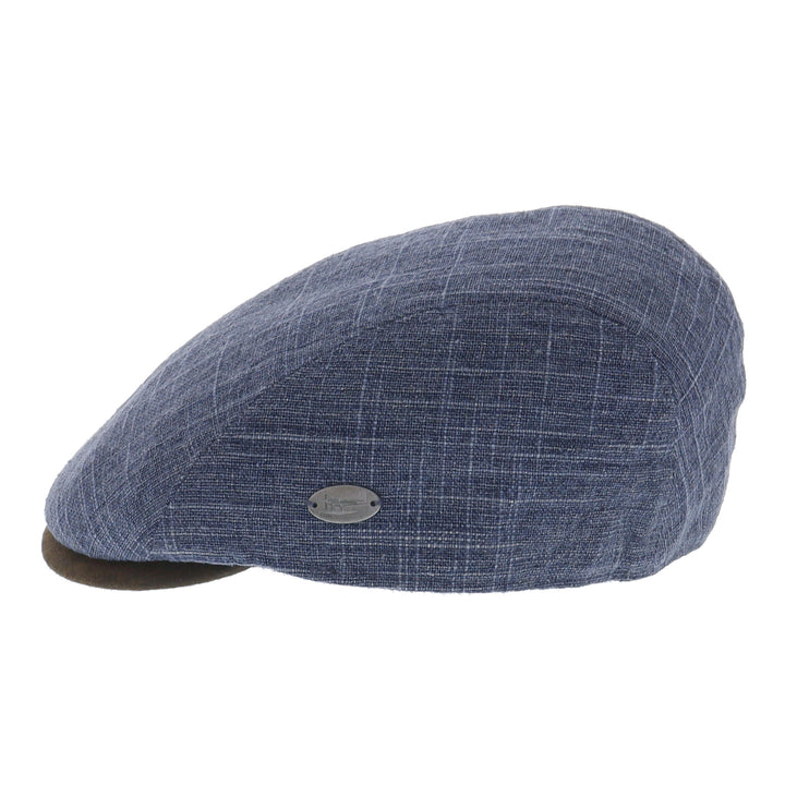Whiteley Linen Fleck Flat Cap in Denim