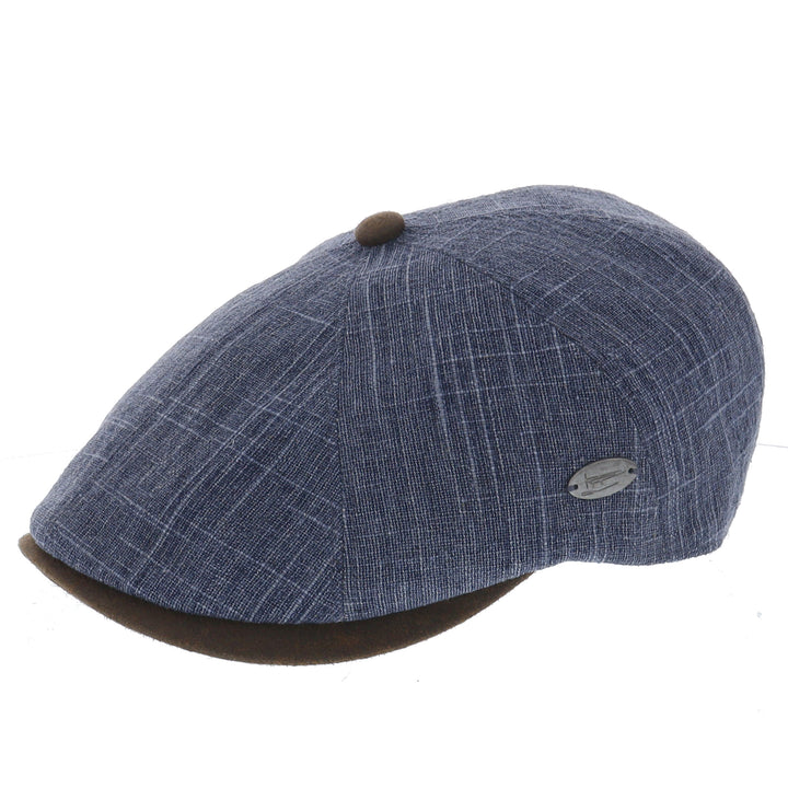 Whiteley Linen Fleck Bakerboy Cap in Denim