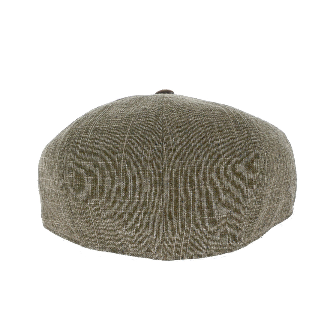 Whiteley Linen Fleck Bakerboy Cap in Taupe