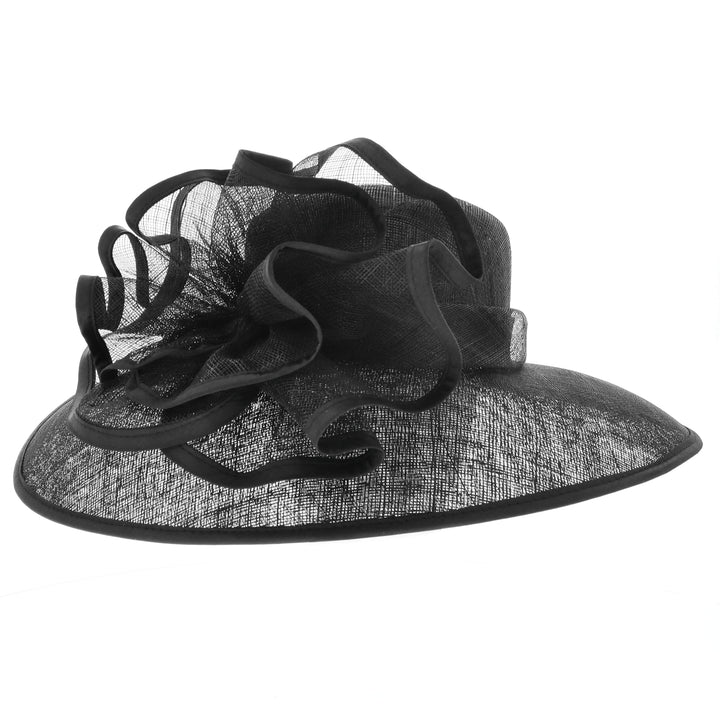 Black Wide Brim Wedding Hat 'Zahra'