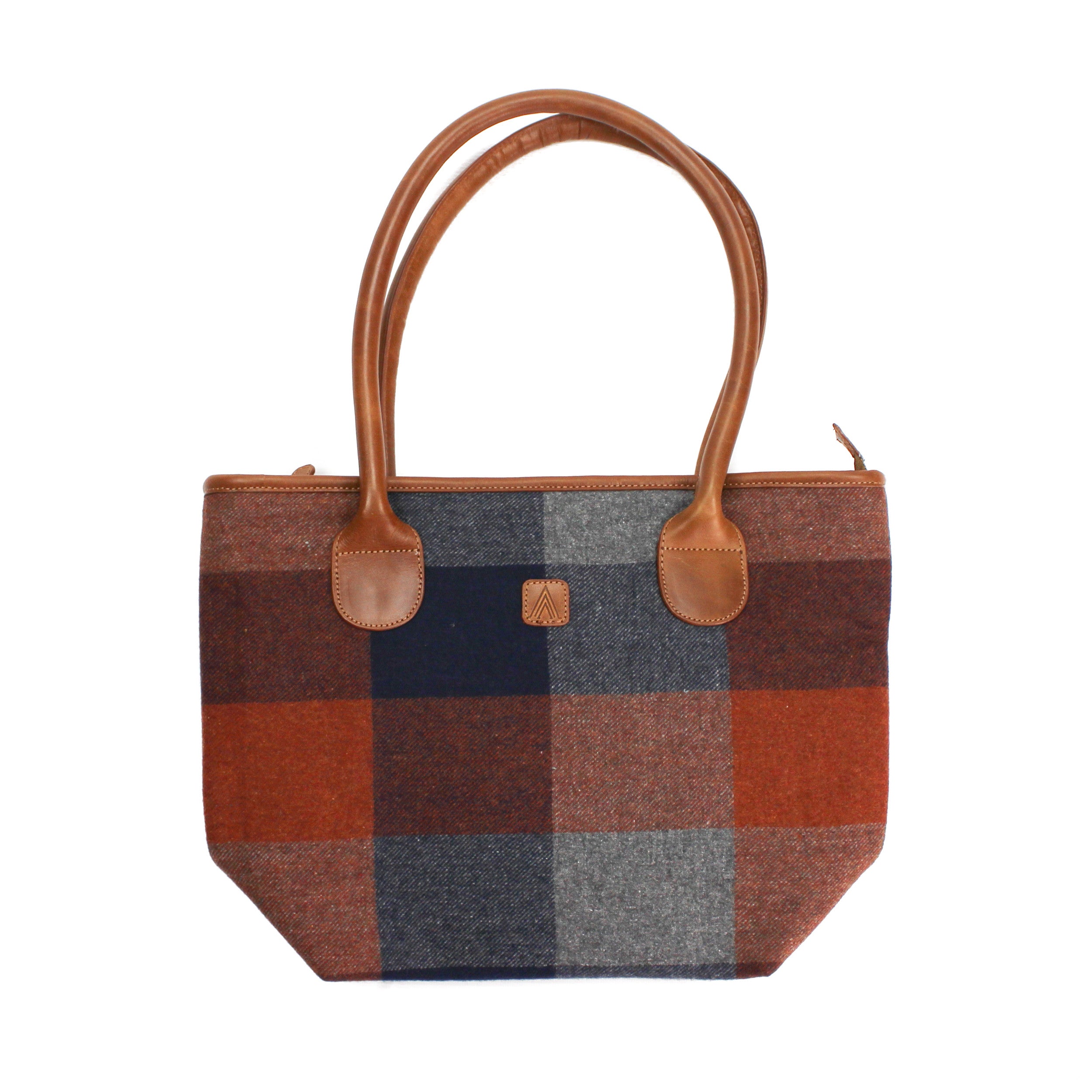 Rust Checked Tote Handbag – The Hat Company