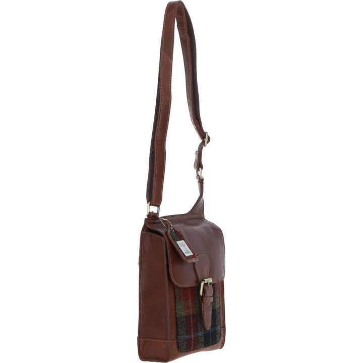 Leather & Harris Tweed Crossbody Handbag (Tan/Rust)