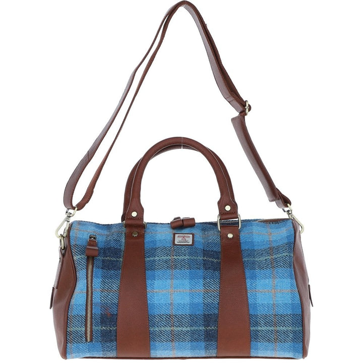 Leather & Harris Tweed Large Holdall (Blue)