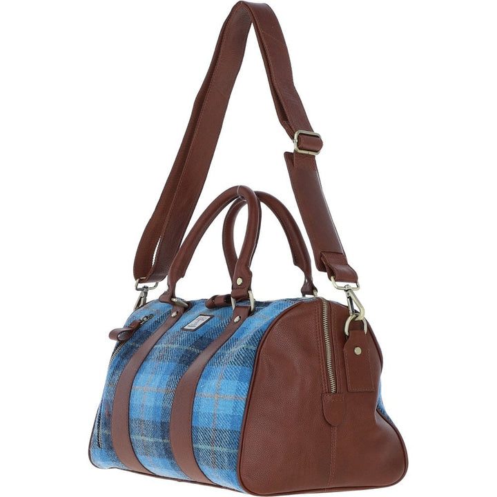 Leather & Harris Tweed Large Holdall (Blue)