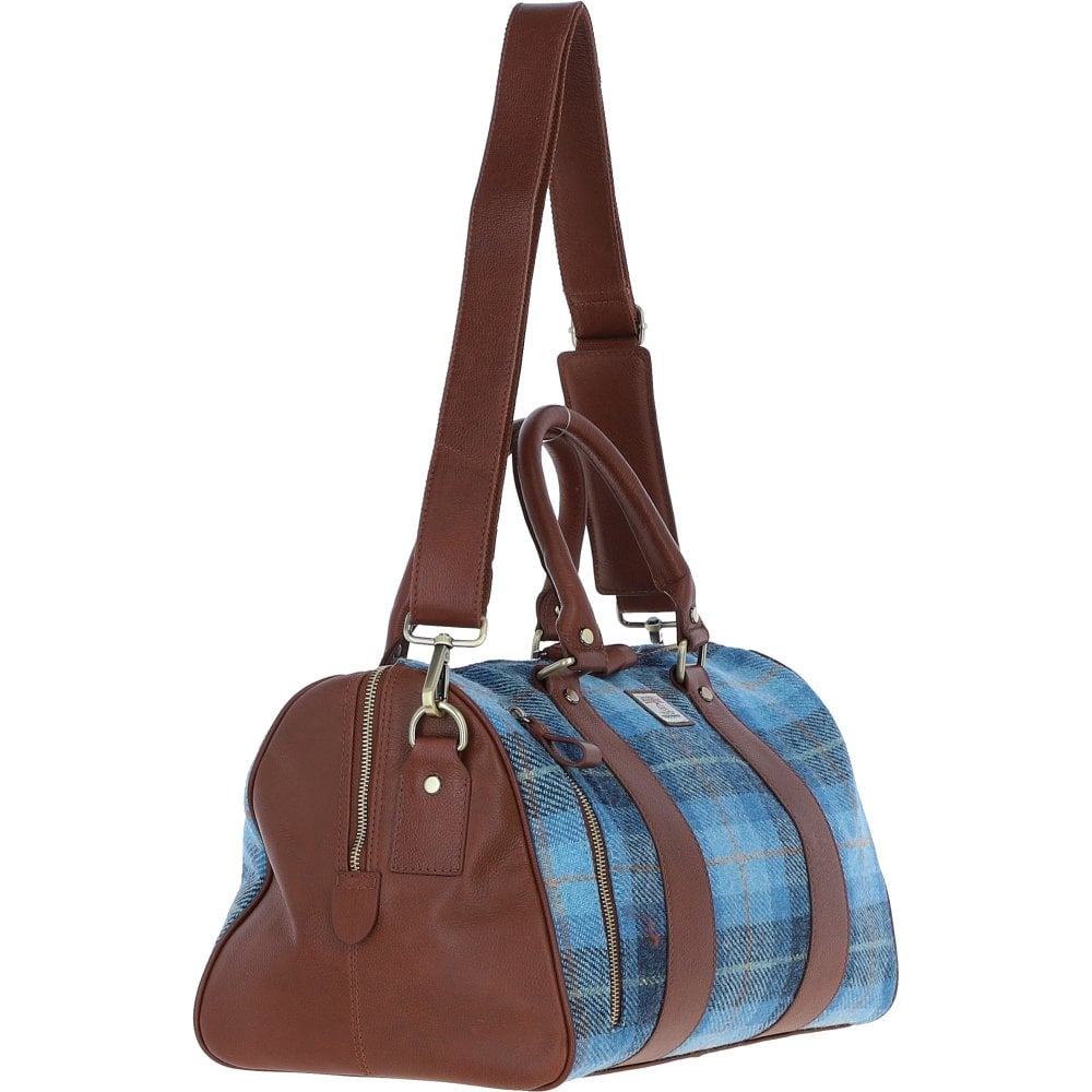 Leather & Harris Tweed Large Holdall (Blue)