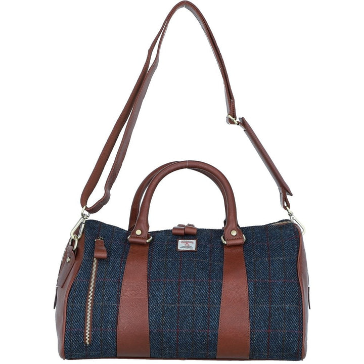 Leather & Harris Tweed Large Holdall (Navy)