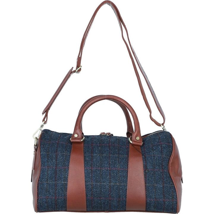 Leather & Harris Tweed Large Holdall (Navy)
