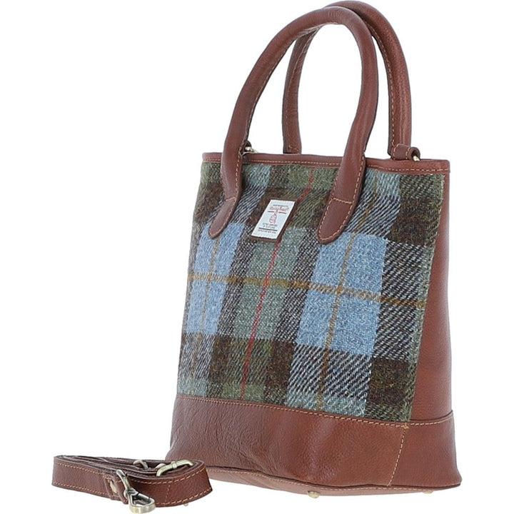 Leather & Harris Tweed Tote Handbag (MacLeod Tartan)