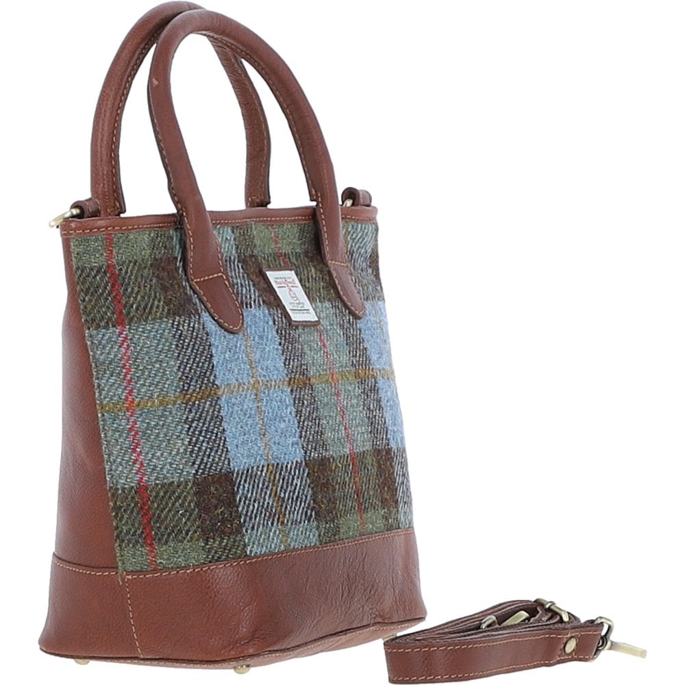 Leather & Harris Tweed Tote Handbag (MacLeod Tartan)