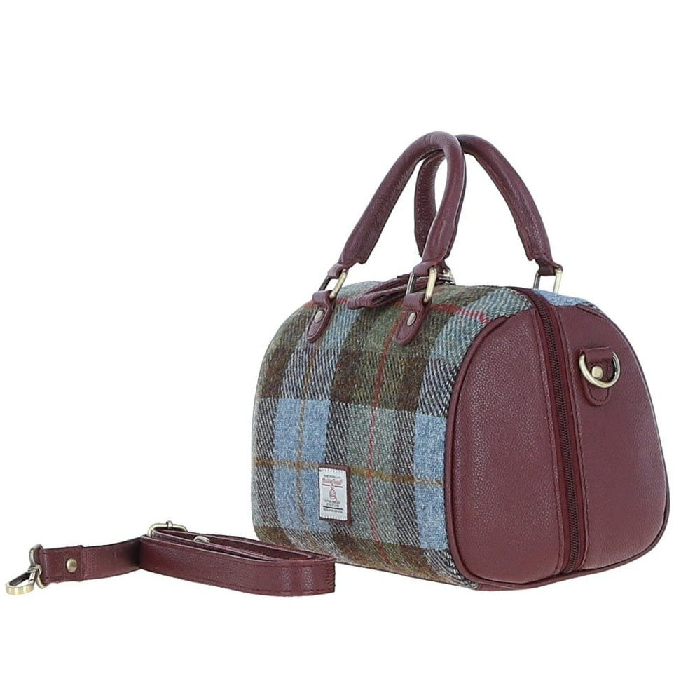 Leather & Harris Tweed Medium Barrel Bag (MacLeod Tartan)