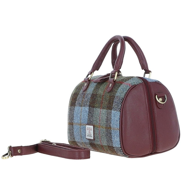 Leather & Harris Tweed Medium Barrel Bag (MacLeod Tartan)