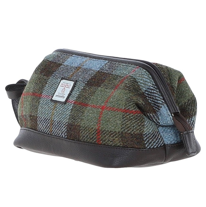 Leather & Harris Tweed Washbag (MacLeod Tartan)