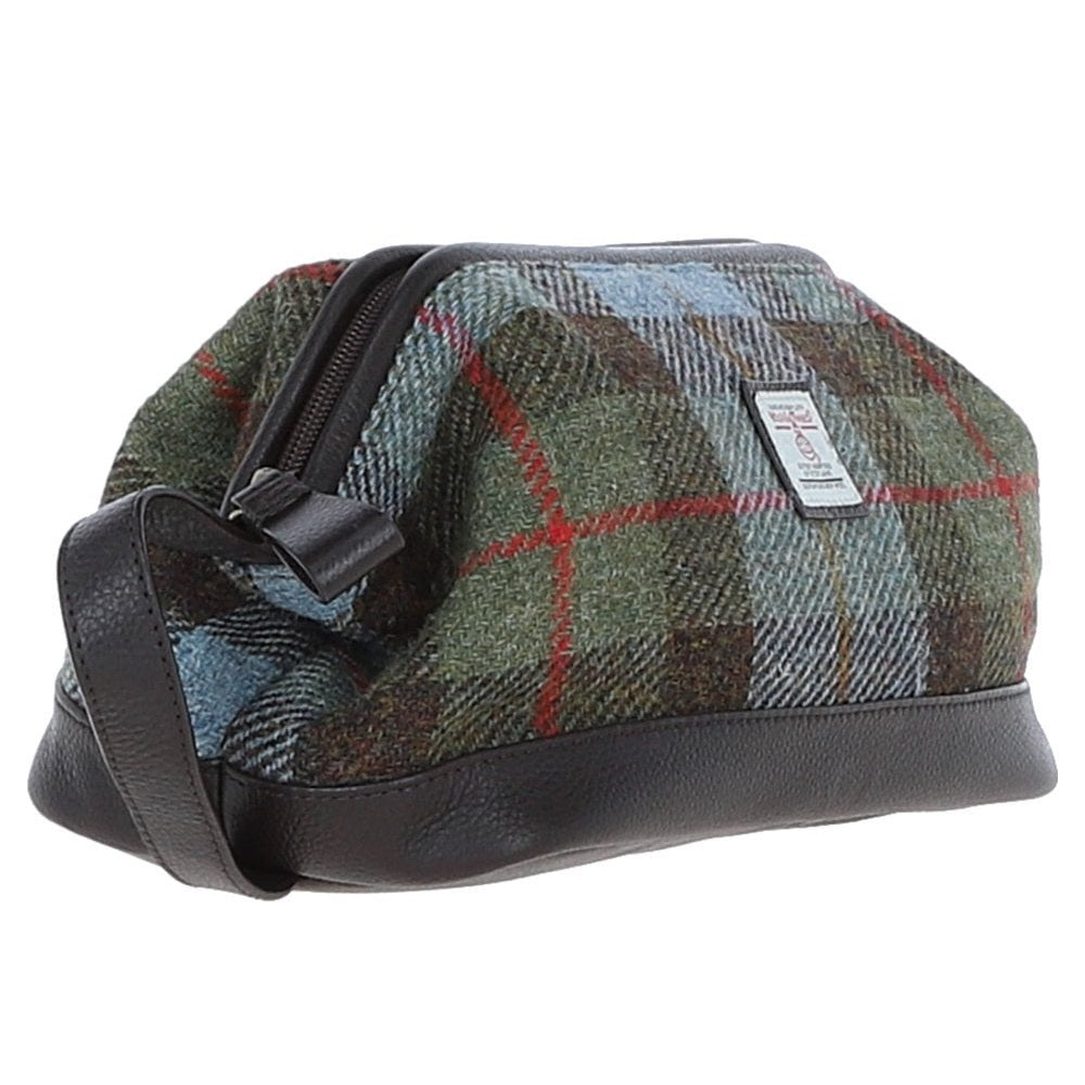 Leather & Harris Tweed Washbag (MacLeod Tartan)